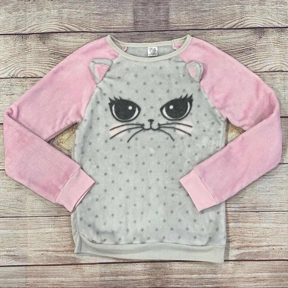 Girls Fuzzy Cat Sweater 🐱